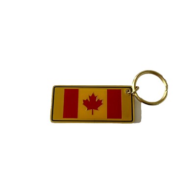 Vintage Old Canada Flag Metal Keychain Souvenir Keyring (NWOT)