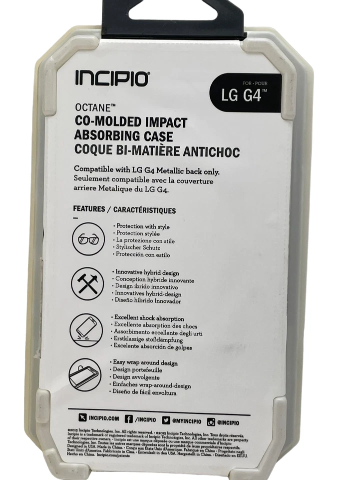 Incipio Octane 共模冲击吸收保护壳 适用于 LG G4,Frost/Neon 粉红色 — 第 4/4 张图片