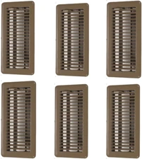 Hartford Ventilation 4" X 10" Floor Vent Covers Brown 6 Pack - Heavy Duty Walkab