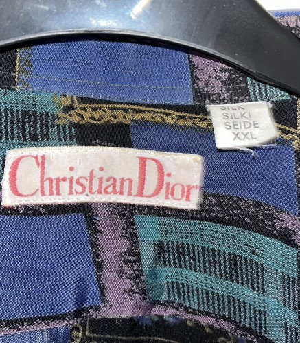 Vintage Christian Dior Abstract / Hawaiian Short Sleeve Shirt, Silk, Men’s 2XL - Picture 5 of 7