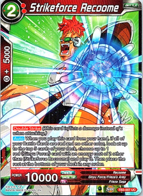 Strikeforce Recoome TB3-007 UC Dragon Ball Super TCG Light Play