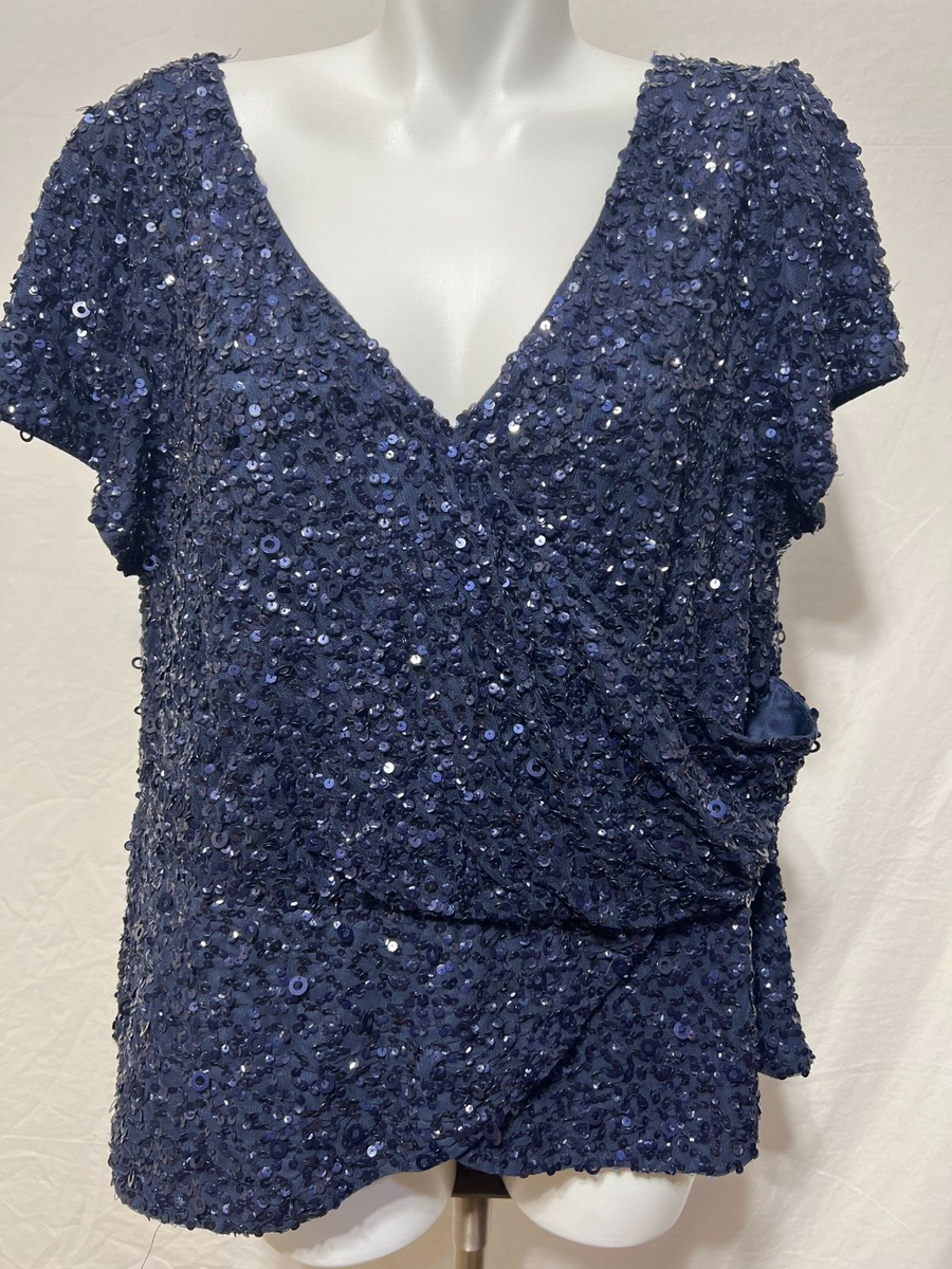 v neck sequin top