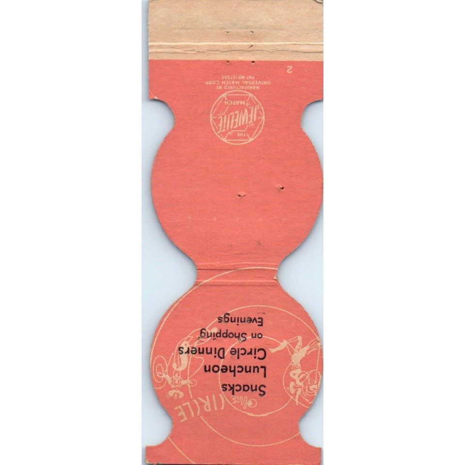 The Circle Chas Stephens & Co Chicago Die Cut Advertising Matchbook