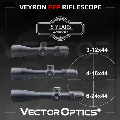 Vector Optics 3-12x44 4-16x44 6-24x44 FFP Riflescope Ultra Short Compact Design