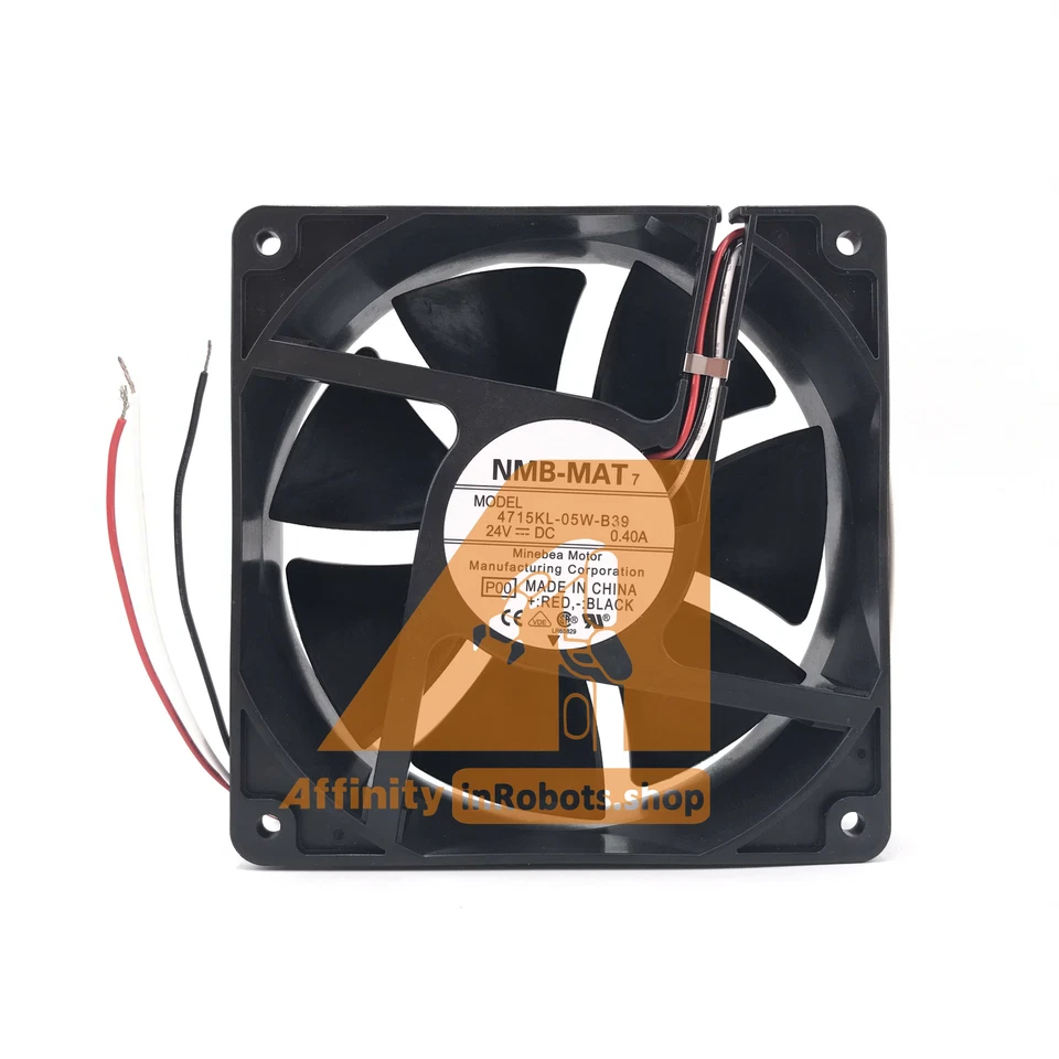 NMB-MAT 4715KL-05W-B39 Cooling Fan 3Pins Black DC 24V 0.4A 120*120*38mm - Image 2 of 4
