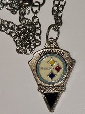 Pittsburgh Steelers Team Logo Necklace On 23" Metel Snake Chain