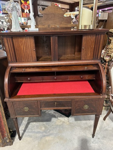 Antique 18th Century Louis XVI Mahogany Roll Top Desk - Picture 3 of 7