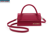 Mini Berry Pink Leather Handbag with Strap   Le Chiquito Style, Jacquemus