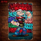 Tin Metal Signs Home Décor Popeye Graffiti Style Metal Decorative Paing, Vintage