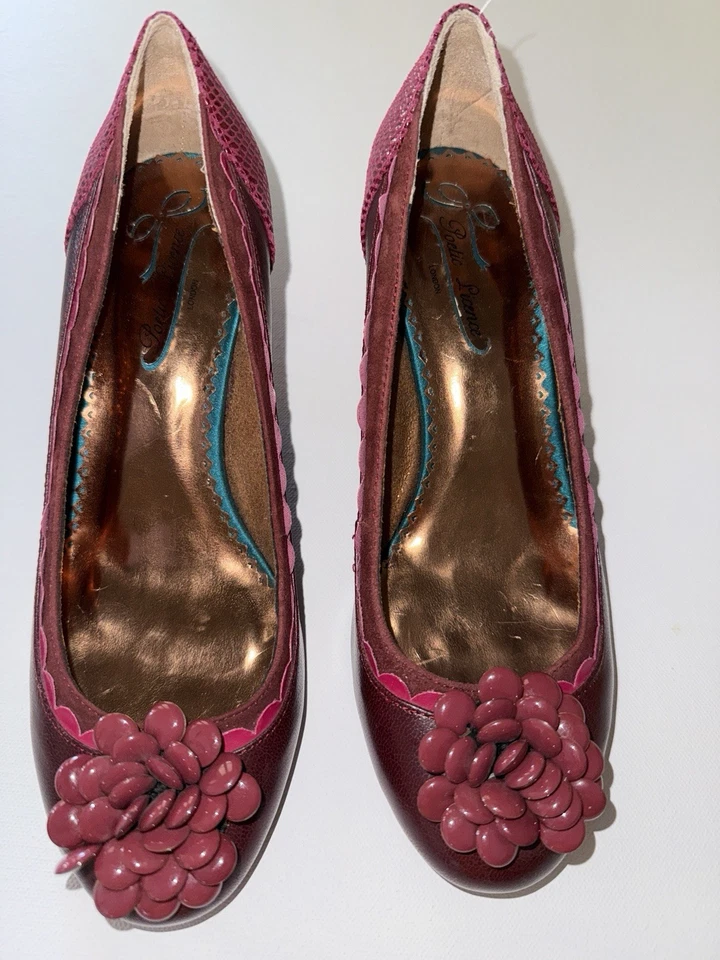 Poetic Licence London Pink Floral Pumps Heels Women’s Retro Vintage Sz US 7 - Image 3 of 4