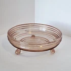 Vintage 1930's Pink Depression Glass Anchor Hocking 3-Footed Bowl Candy Dish