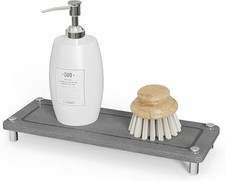 Water Absorbing Stone Kitchen Soap Dish Sink Caddy, Diatomite Bathroom Grey