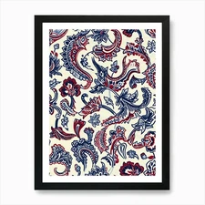 Clover Chic London Fabrics Floral P Framed Wall Art Poster Canvas Print Picture