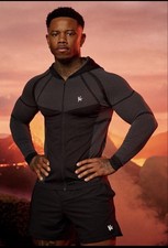 YoungLA Black 8061 Apex Compression Zip Up Hoodie Mens Large- Like Gymshark Onyx