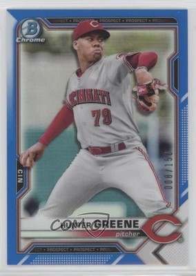 2021 Bowman Chrome Prospects Blue Refractor 8/150 Hunter Greene #BCP-175 09l8