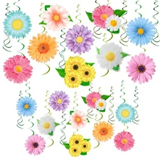 Spring Flower Birthday Party Decorations30 Set Summer Party Hanging Swirl Cei...