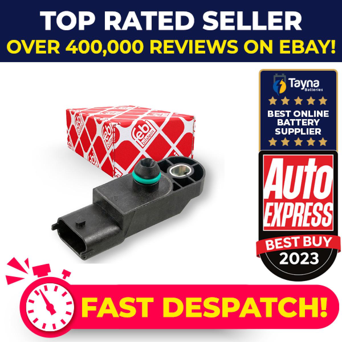 MAP Sensor fits VAUXHALL VIVARO X83 2.0 1.9D 2.0D 2.5D 01 to 14 Manifold Febi