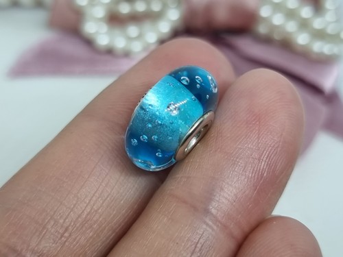 Original Pandora Charm Blau Brause Murano Glas 💕 S925 ALE - Bild 3 von 6