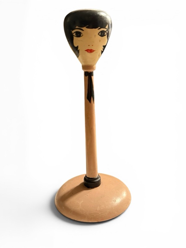 Vintage 1930S Wooden Face Hat Rack