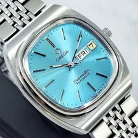 Vintage Omega Seamaster Automatic 17 J Cal.1020 Day/Date Blue Dial Men's Watch