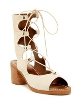 MATISSE Womens Beige Expo Toe Block Heel Leather Heeled Gladiator Sandal 10 M