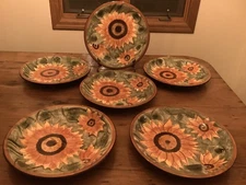 Home Trends Tuscan Fields Sunflowers Large Dinner Bowl Plates SET Of 6