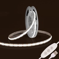 COB LED Streifen 2M,5V USB LED Strip Kaltweiß Dimmbar,6500K CRI 90+ 960 Leds