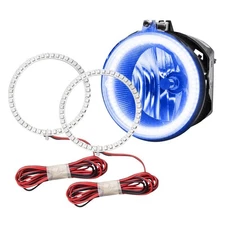 LED Fog Lights Halo Ring Lights Blue For 2008-2014 Dodge Challenger