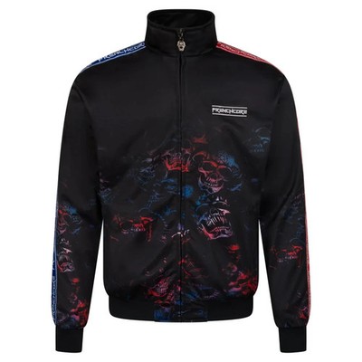 FRENCHCORE Herren Trainingsjacke ''Faded Skulls'' | Schwarz | Gabber Hardcore