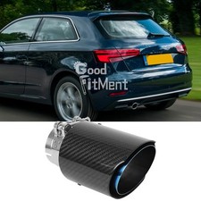 2.5" Inlet 3.5" Outlet Carbon Fiber Exhaust Tail Pipe Tip For Audi A3 Sportback
