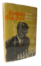 BOBBY FISCHER MY 60 MOST MEMORABLE GAMES 1969 1st Ed-1st Printing HCDJ in Mylar
