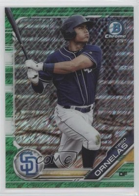 2019 Bowman Chrome Prospects Green Shimmer Refractor 65/99 Tirso Ornelas 10h2
