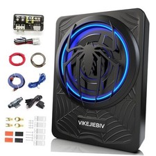 1200W Subwoofer, Slim Underseat Car Subwoofer and Amp Package with Black