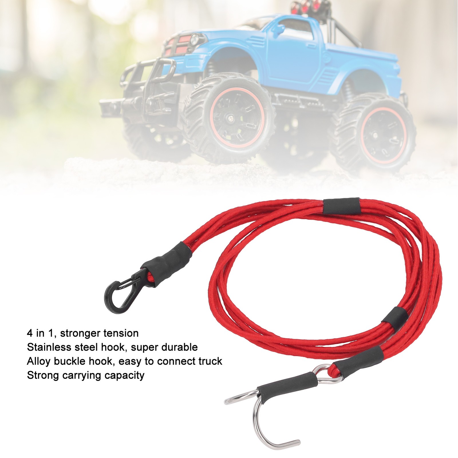 RC Crawler Kinetic Winch Strap Elastic Rescue Towing Trailer Rope Strap -H.
