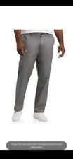 Oak Hill Mens 48x30 Grey Tech Dress Pants Straight Fit Casual Pocket Comfort