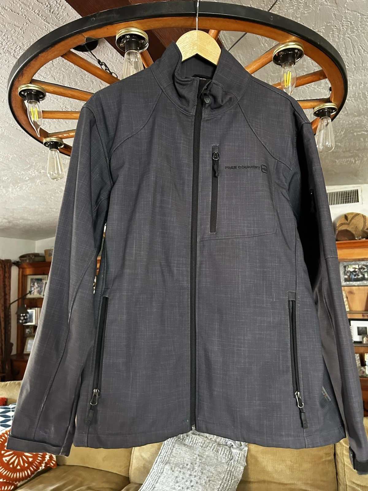 Men's Softshell Jacket Size Medium Heather Charcoal Grey