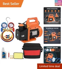 Professional 4.5 CFM Vacuum Pump and Manifold Gauge Kit for Mini Split Systems