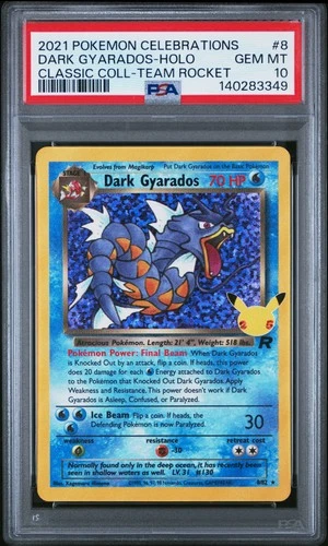 2021 POKEMON CELEBRATIONS CLASSIC COLL #8 DARK GYARADOS-HOLO PSA 10