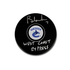 Brendan Morrison Vancouver Canucks Autographed Hockey Puck Inscribed WCE