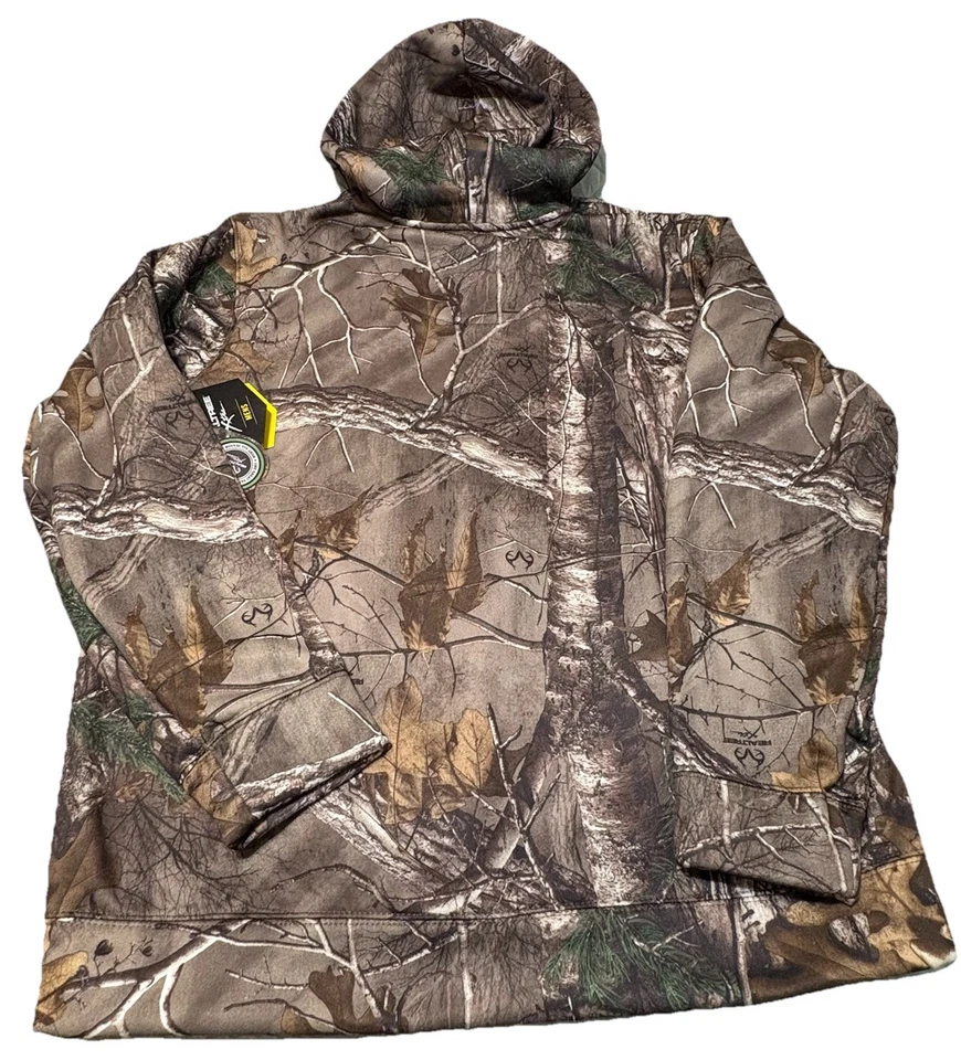 Realtree Men’s Camo Pullover Hunting Hoodie Polyester Fleece w/ Wicking XL 46-48 - Image 2 of 4