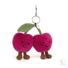 Amuseables Cherries Bag Charm Key Chain Plush Cute Gift New with Tags/Dust Bag