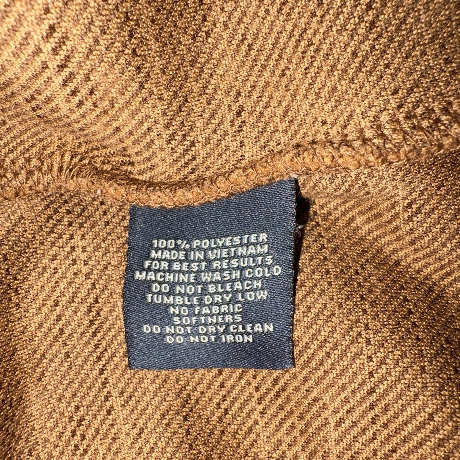 Turtleson Mens M Camel Tan Navy Full Zip Fleece Jacket Golf Outdoor Zip Pockets - product detail image 4