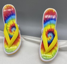 Two Boca Beach Tie Dye Flip Flops Towel Clips