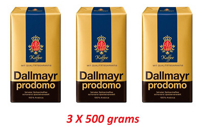 Dallmayr Prodomo German Top-Quality Gourmet Ground 100% Arabic Coffee 3x500g