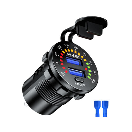 5V 4.8A Dual-USB Car Fast Charging Charger Socket W/ LED Voltmeter Display Parts - Bild 3 von 19