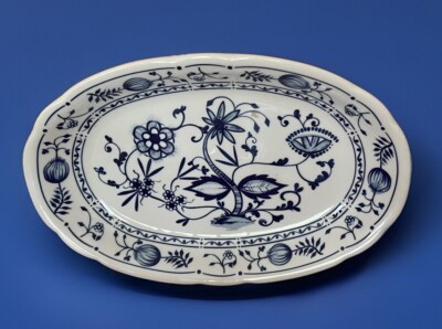 Triptis Porzellan Zwiebelmuster Germany Tray Platter Blue Onion Pattern Vintage