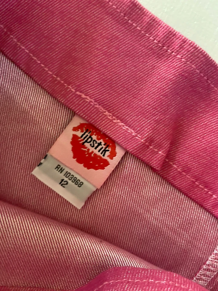 NUEVO CON ETIQUETAS LIPSTIK Niñas 12 Rosa Flutter Volantes Elástico Falda Cuentas Flores Boutique Foto 4 de 4