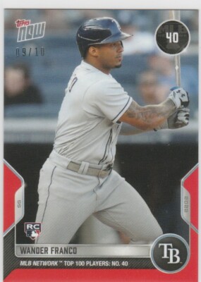 2022 Topps Now MLB Network Top 100 Wander Franco Red RC 09/10 Rays  #T-40