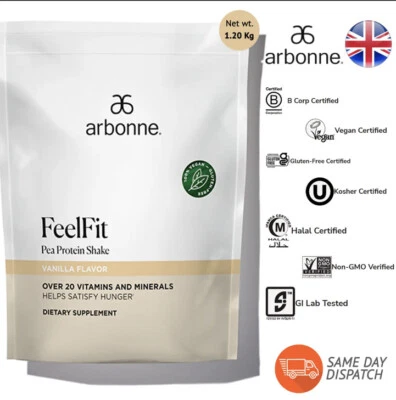 ARBONNE FeelFit Vanilla Flavour Pea Protein Shake (1.2kg) Best Before 12/2025
