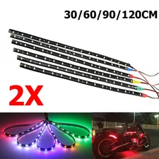 2PCS 30/60/90/120cm Bendable LED Strip Waterproof DRL Light Runing Exterior Car